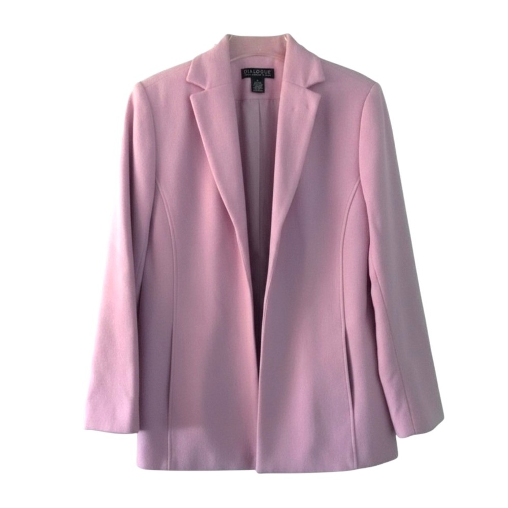 NWT Dialogue QVC Jacket WOOL/CASHMERE BLEND Lilac Pink/Purple Pockets 24 PLUS